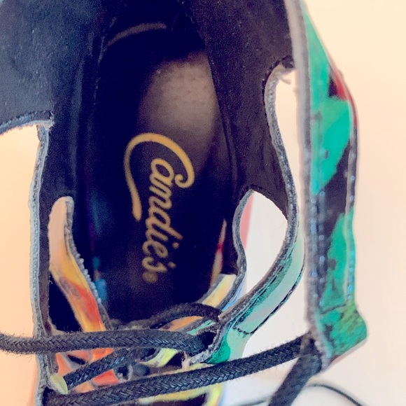 Candies size 7.5 multi color stiletto heels with peep toes - Picture 6 of 6